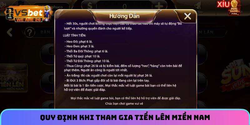 Tiến Lên Miền Nam - Trò Chơi Bài Dân Gian Hot Nhất Năm 2026 2 Quy định khi tham gia Tiến Lên Miền Nam